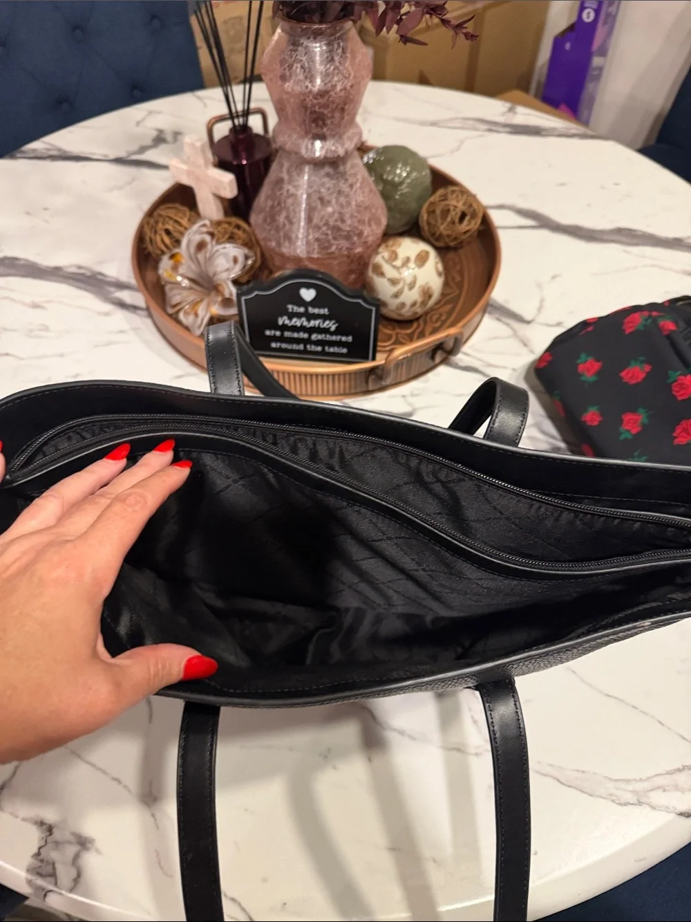Michael Kors Black Pebbled Leather Carryall Tote